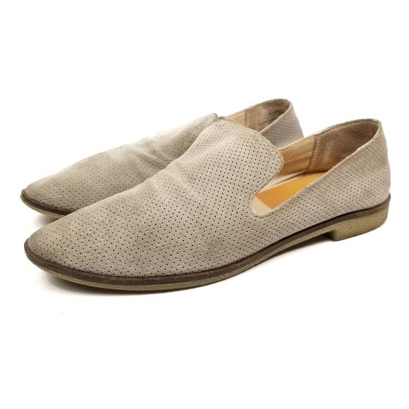 Dolce Vita Shoes - Dolce Vita Carla Perforated Suede Loafers Slip Ons Size 9